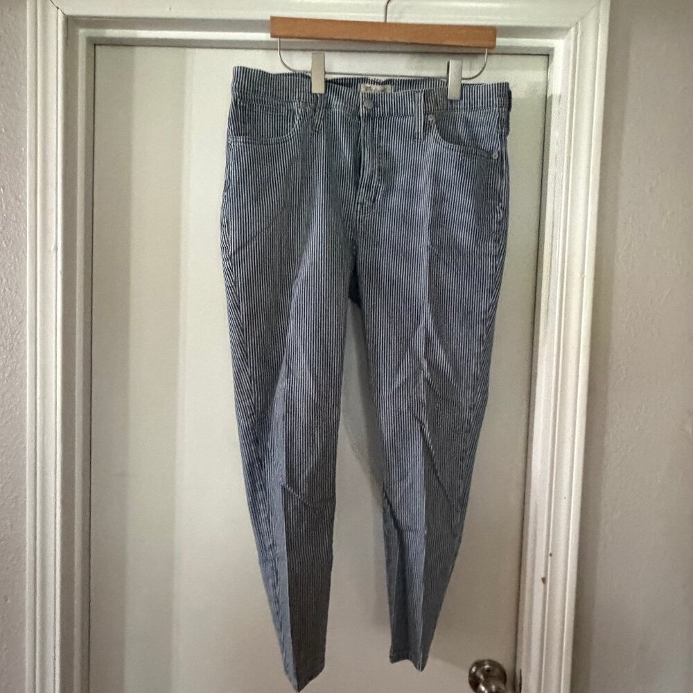 Madewell Pinstripe Skinny Jeans | Size 33 | High-Rise Stretch Denim